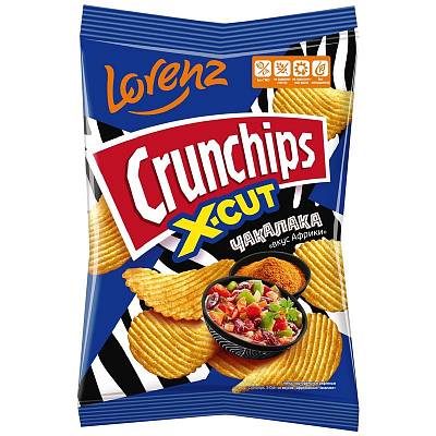 Чипсы Лоренц Crunchips X-Cut рифленые со вкусом африканской Чакалаки 70гр