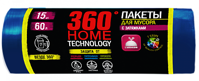 Пакеты д/мусора 360 Home Technology суперпрочные 60л