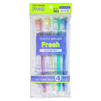 Набор зубных щеток Fresh средней жесткости 4шт