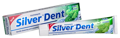 Зубная паста Silver Dent Тройное действие 100 гр