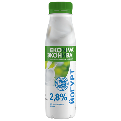 Йогурт "ЭкоНива" fit line питьевой 2,5%  пэт бутылка 300 гр БЕЗ ЗМЖ