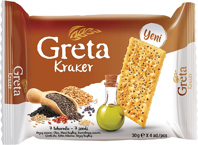 Крекер "Greta" с 7 семенами, 120гр (4*30г)