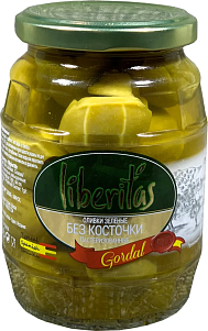 Оливки Liberitas зелёные Gordal б/к c/б,370 мл