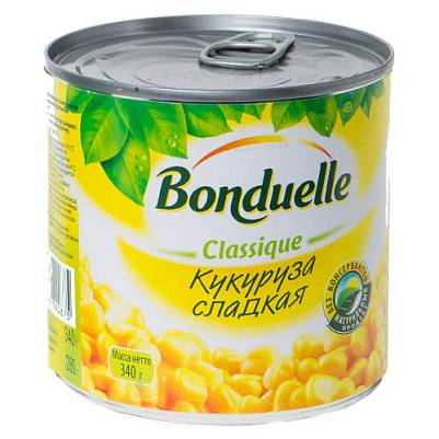 Кукуруза Bonduelle сладкая в зернах 340г (Бондюэль)