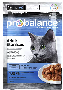 Корм ProBalance Sterilized для стерилизованных кошек/кастрированных котов пауч 85гр