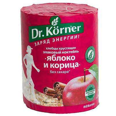 Хлебцы Dr.Korner Злаковый коктейль яблоко и корица 100г