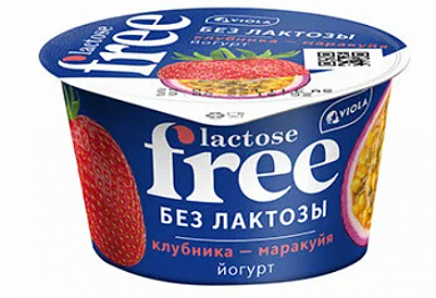 Йогурт FREE безлактозный Клубника-Маракуйя 2,7% 180г, БЕЗ ЗМЖ