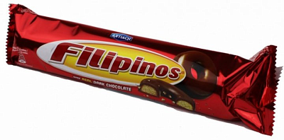 Печенье Filipinos сладкое сухое  бисквитное в темном шоколаде 128г