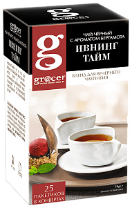 Чай GRACE Черный с бергамотом Ивнинг тайм фольг.конв. 25пак.х2г