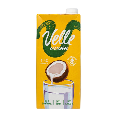 Напиток Velle Кокосовое классическое обогащенный кальцием ультрапастеризован 1л