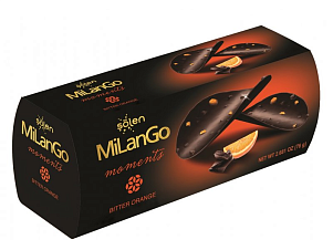 Шоколад темный "MiLanGo moments" с кусочками апельсина (слайсы) 76гр