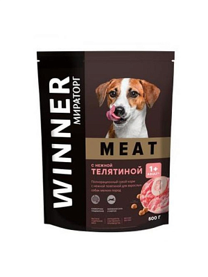 Корм Мираторг Meat сухой с Телятиной для взрослых собак мелких пород  500гр