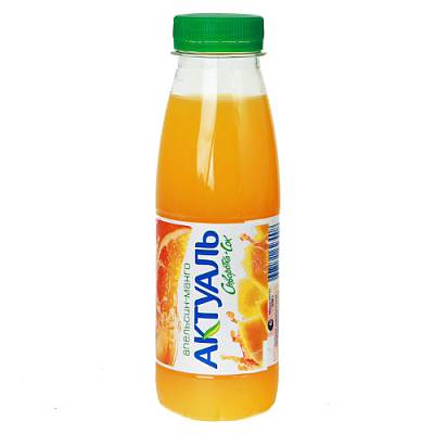 Напиток Актуаль Джусси апельсин-манго на сыворотке 0% бутылка 310гр БЕЗ ЗМЖ