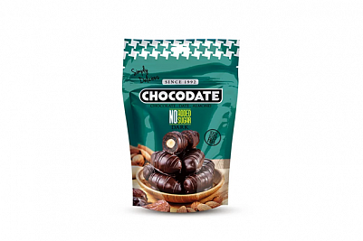 Конфеты Chocodate "Финики с миндалем в темном шоколаде" без сахара, дой-пак, 100гр