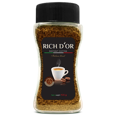 Кофе "RICH D`OR" растворимый сублимированный ст/б 190гр
