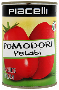 Томаты Piacelli целые очищенные в томатном соке ж/б ключ 400гр