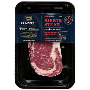 Стейк "Рибай" б/к СКИН охл. ТМ "Праймбиф" (Ribeye Steak) 0,4 кг.
