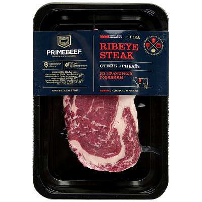 Стейк "Рибай" б/к СКИН охл. ТМ "Праймбиф" (Ribeye Steak) 0,4 кг.
