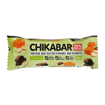 Протеиновый батончик Chikalab – Chikabar - Арахис с карамельной начинкой 60гр