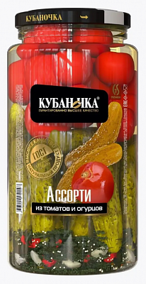 Ассорти Кубаночка томаты/огурцы ст/б 1500гр
