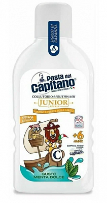 Ополаскиватель Pasta del Capitano Junior Soft Mint +6 детский для полости рта 400мл