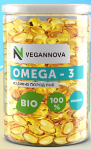 Омега-3 Vegannova 180 капсул пл. банка 234гр