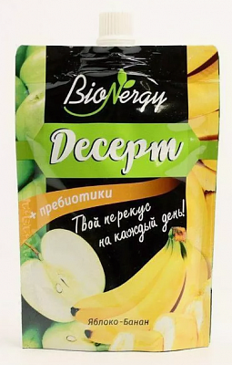 Десерт BioNergy фруктовый Яблоко-Банан без сахара дой пак 140гр