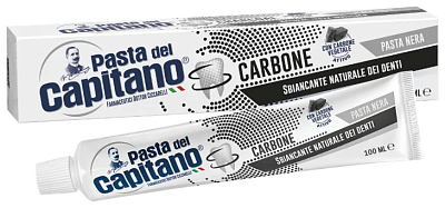 Зубная паста Pasta del Capitano отбеливающая с древесным углем 100мл