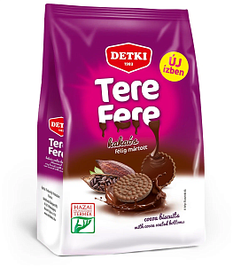 Печенье DETKI хрустящее с какао половину покрытые кондитерской глазурью Tere Fere 150гр