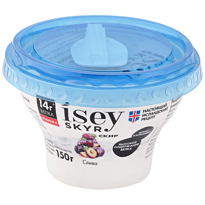 Йогурт "Исландский скир" послойный со сливой 1,2% пл. стакан 140гр