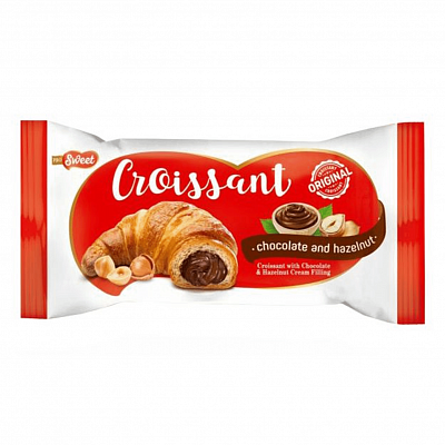 Круассан Prosweet Croissant со шоколадно-ореховой начинкой 45гр