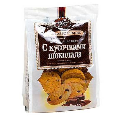 Печенье Хлебный спас Овсяное с кусочками шоколада 250грх10 / 6 мес.