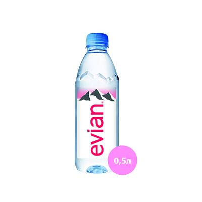 Вода Evian минеральная негаз. ПЭТ 0,5л (Эвиан)