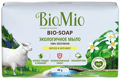 Мыло BioMio экологичное литсея и бергамот 90гр
