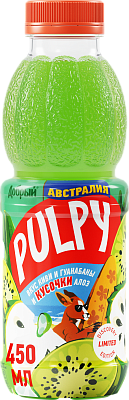 Напиток Добрый Pulpy Australia с кусочками алоэ вера и со вкусом киви и гуанабаны, 0,45л