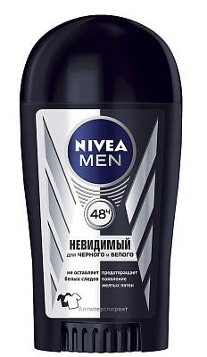 Дезодорант Nivea Men Черное и Белое Невидимый Оригинал мужской стик 40 мл (Нивея)