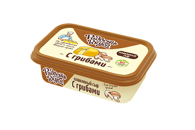 Сыр Радость вкуса С Грибами плавленый пастообразный  50% ванночка 180гр  БЕЗ ЗМЖ