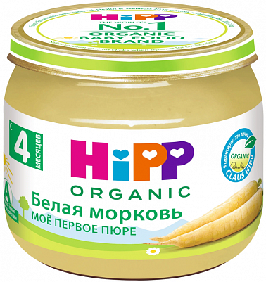 Пюре HIPP Белая морковь-Моё первое пюре,с 4 мес, 80г