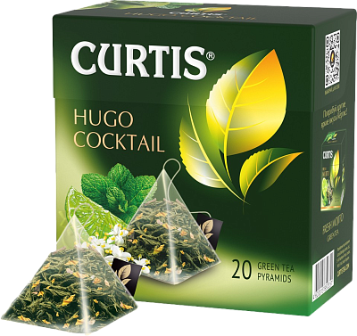 Чай CURTIS HUGO COCKTAIL Зеленый с мятой и лаймом 20пир. (Кертис)