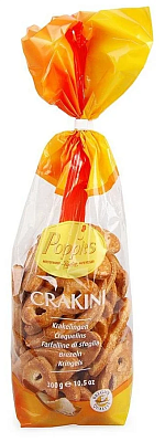 Печенье Poppies Crakini в форме кренделя, пакет 300 гр, Бельгия