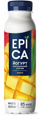 Йогурт Epica питьевой с манго 2,5% 260гр БЕЗ ЗМЖ