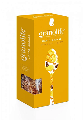 Гранола granolife Манго-ананас коробка 200гр