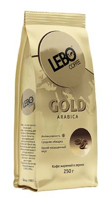 Кофе Lebo Gold Арабика в зернах 250 г (Лебо)