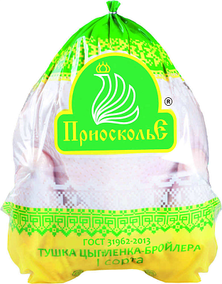 Тушки "Приосколье" цыплят-бройлеров Халяль пакет 1сорт 8 калибр зам.