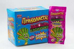 Карамель взрывная Канди Клаб с игрушкой и татуировкой Приколисты ладошка хлопушка 1гр