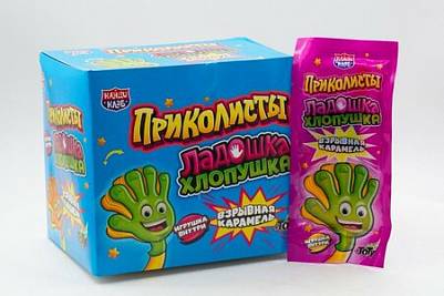 Карамель взрывная Канди Клаб с игрушкой и татуировкой Приколисты ладошка хлопушка 1гр