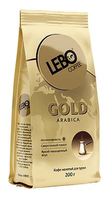Кофе Lebo Gold Арабика молотый для турки 200г (Лебо)