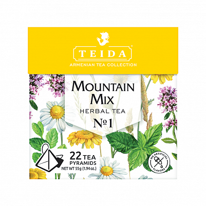 Чай TEIDA Травяной Горный Микс N1 пирамидки, (2.5гр*22пак)