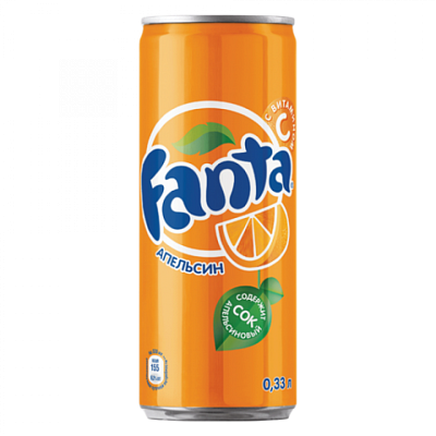 Напиток газированный Fanta Апельсин 0,33 л жб (Фанта)