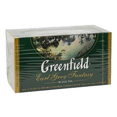 Чай Greenfield Earl Grey Fantasy Черный с ароматом бергамота 25 пак х 2 г (Гринфилд)